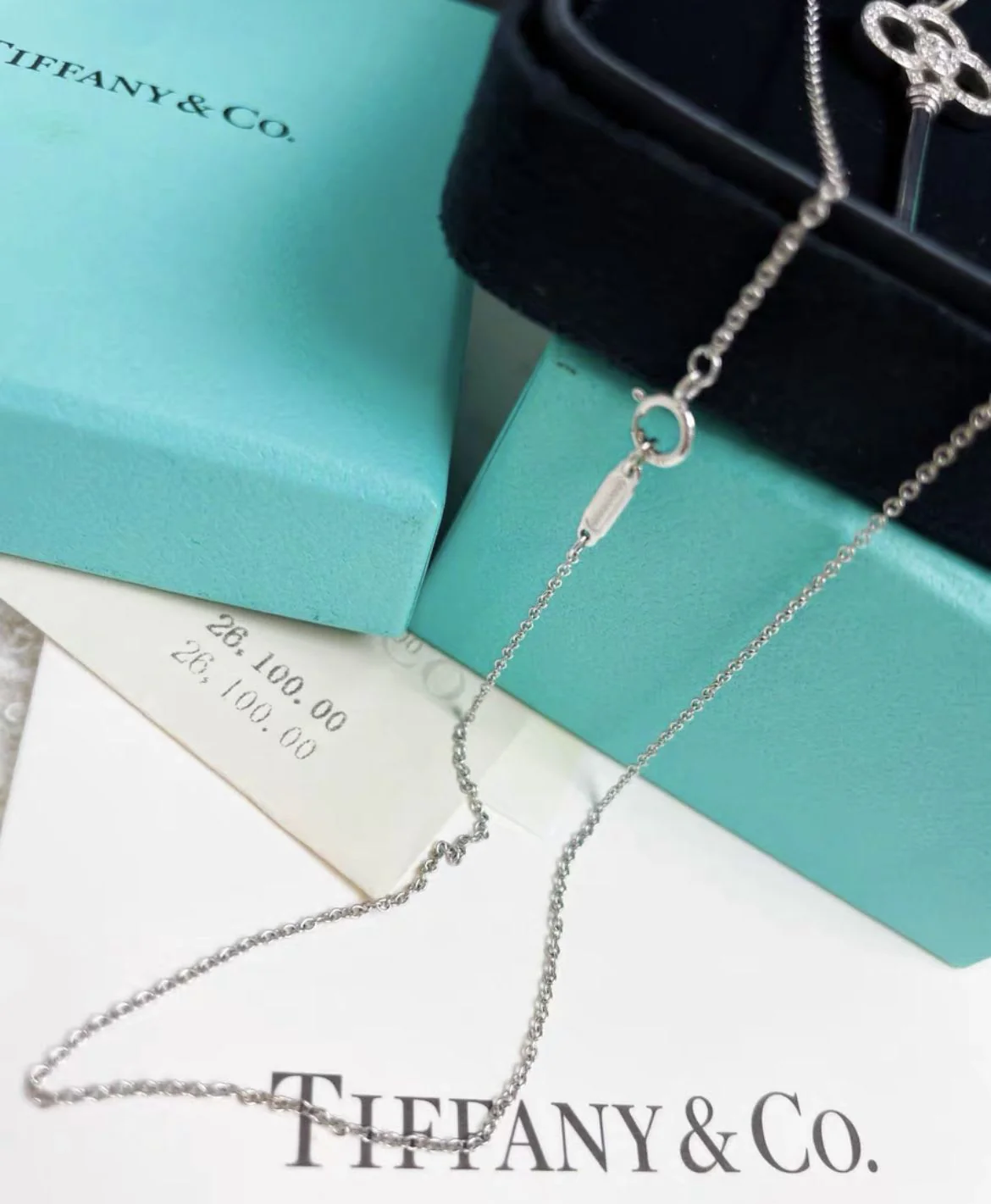 Tiffany keys series white gold full diamond crown necklace - Image 4