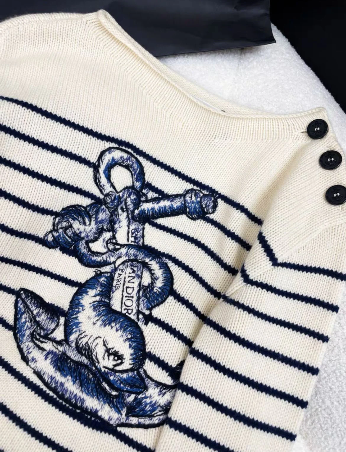 Dior 22 early spring blue and white striped sweater - Image 4