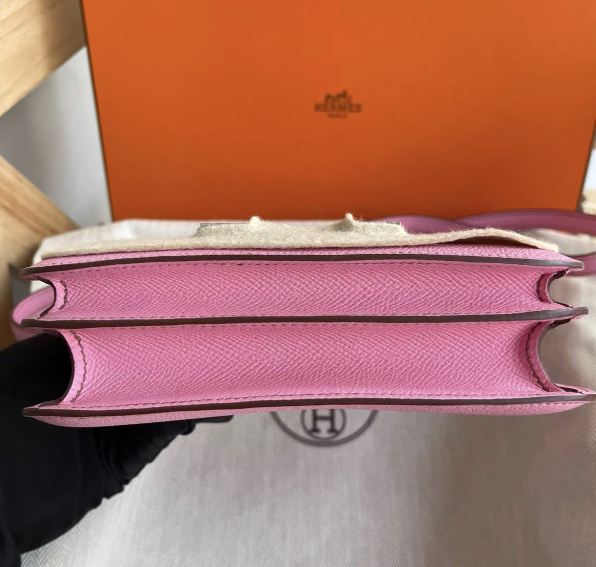 Hermes Pink Epsom Leather Mini Constance Bag - Image 5